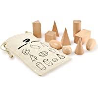 Sólidos de geometría en Bolsa de Misterio - Conjunto de Formas 3D en Miniatura -Montessori de Madera Juguetes - Pack de…